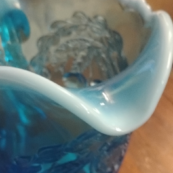 Fenton Vintage Antique Blue Glass Pitcher - Picture 7 of 9